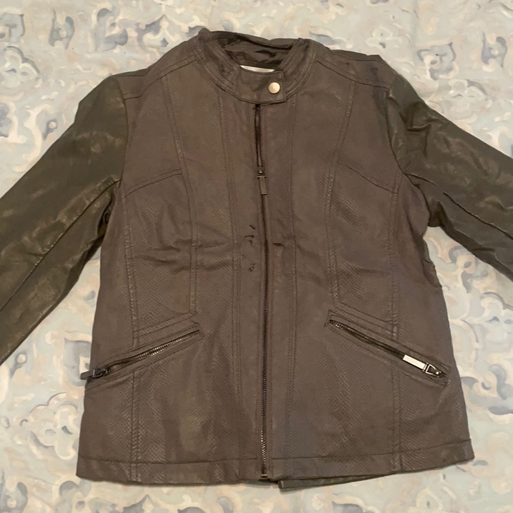 Faux Leather Motorbike Jacket
